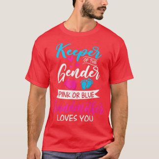 Baby Gender Reveal Shower Pink Or Blue Grandmother T-Shirt