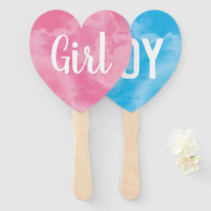 Baby Gender Reveal Smoke Bomb Boy Girl Blue Pink Hand Fan