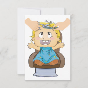 Baby Getting Haircut Funny Kids Barber Shop Invitation