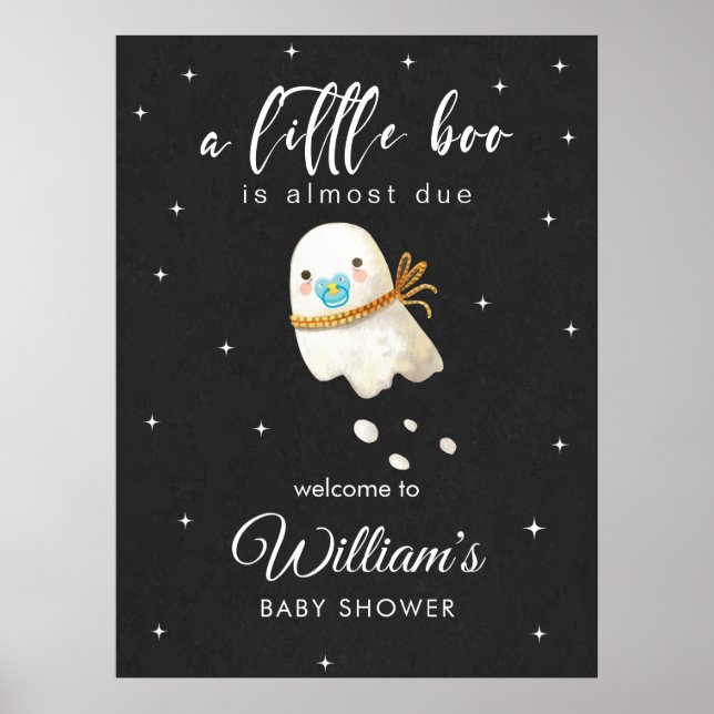 Baby Ghost Baby shower Petite Affiche de bienvenue (Devant)