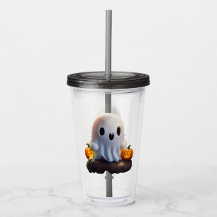 Baby Ghost Creepy Cute Halloween Character Acrylic Tumbler