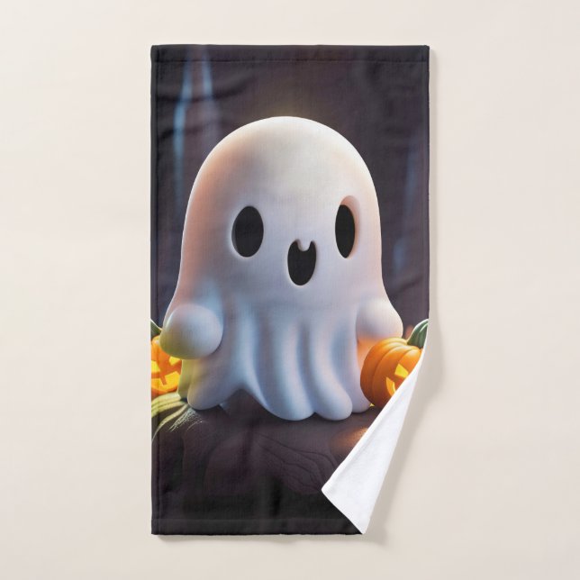 Baby Ghost Creepy Cute Halloween Character Bath Towel Set (Hand Towel)