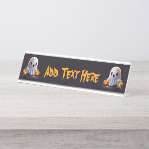 Baby Ghost Creepy Cute Halloween Character Desk Name Plate
