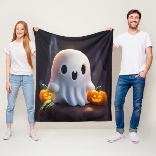 Baby Ghost Creepy Cute Halloween Character Fleece Blanket