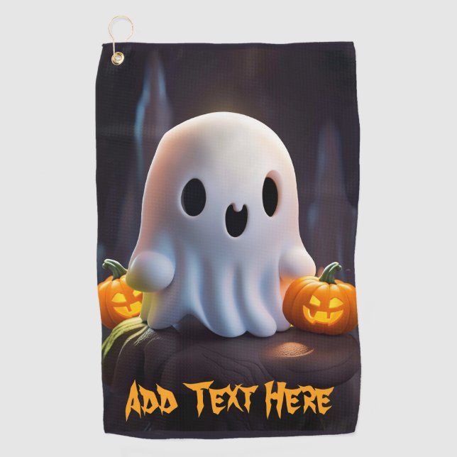Baby Ghost Creepy Cute Halloween Character Golf Towel (Front)