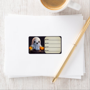 Baby Ghost Creepy Cute Halloween Character Label