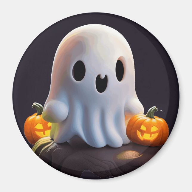 Baby Ghost Creepy Cute Halloween Character Magnet (Front)