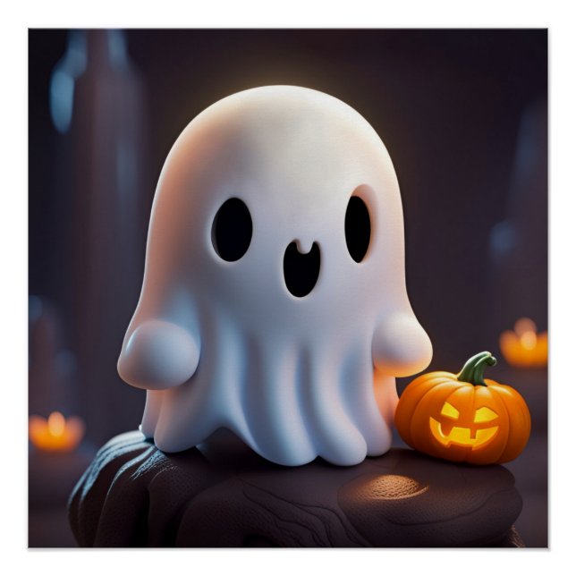 Baby Ghost Creepy Cute Halloween Character Poster (Front)