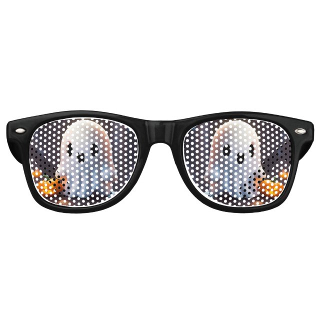Baby Ghost Creepy Cute Halloween Character Retro Sunglasses (Front)