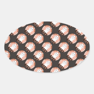 Baby Ghost Playing With Peek A Boo Saying Oval Sticker