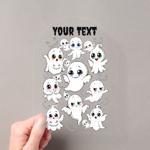Baby Ghosts Spooky Cute Halloween Mood Acrylic Invitations