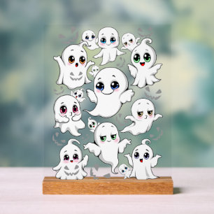 Baby Ghosts Spooky Cute Halloween Mood Acrylic Sign