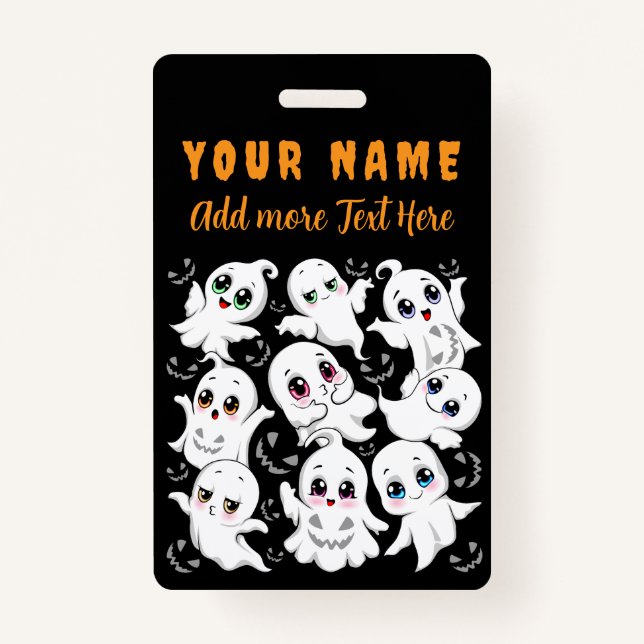 Baby Ghosts Spooky Cute Halloween Mood Badge (Front)