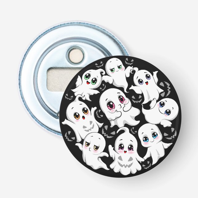 Baby Ghosts Spooky Cute Halloween Mood Bottle Opener (Front)