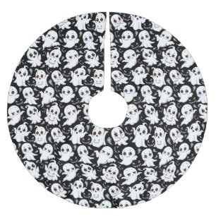 Baby Ghosts Spooky Cute Halloween Mood Brushed Polyester Tree Skirt