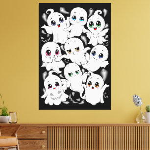 Baby Ghosts Spooky Cute Halloween Mood Canvas Print