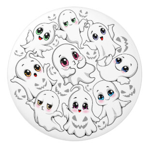Baby Ghosts Spooky Cute Halloween Mood Ceramic Knob