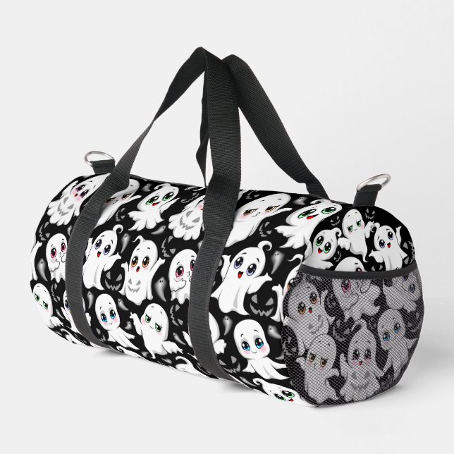 Baby Ghosts Spooky Cute Halloween Mood Duffle Bag (Right Corner)