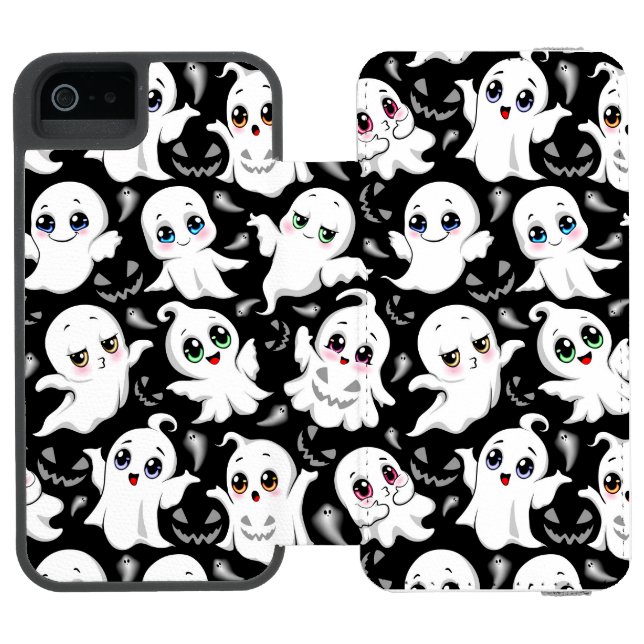 Baby Ghosts Spooky Cute Halloween Mood Incipio iPhone Wallet Case (Folio Open)