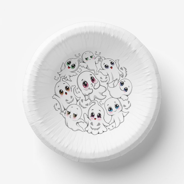 Baby Ghosts Spooky Cute Halloween Mood Paper Plate (Front)