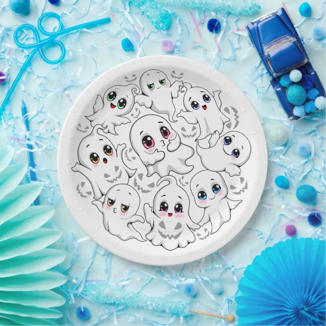 Baby Ghosts Spooky Cute Halloween Mood Paper Plate (Party)