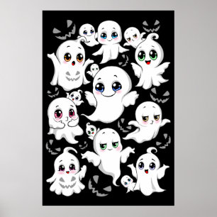 Baby Ghosts Spooky Cute Halloween Mood Poster