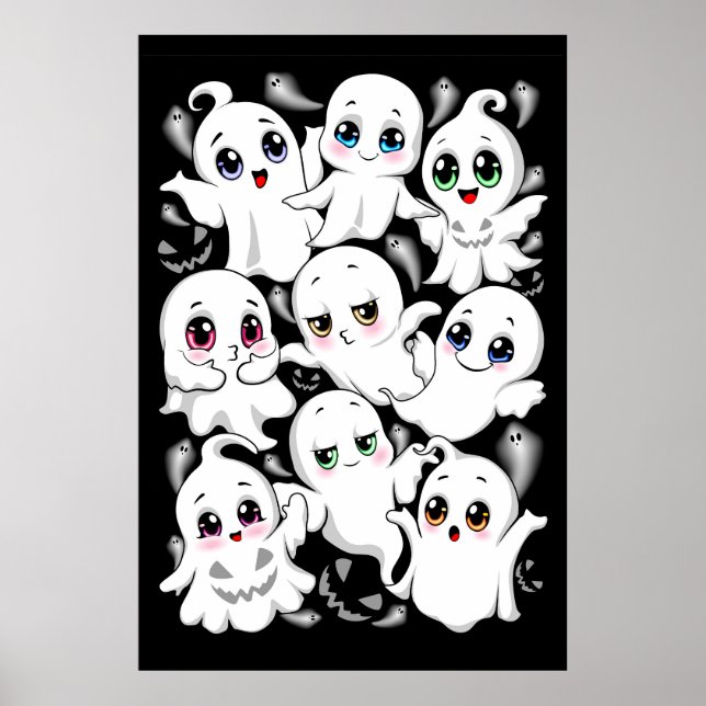 Baby Ghosts Spooky Cute Halloween Mood Poster (Front)