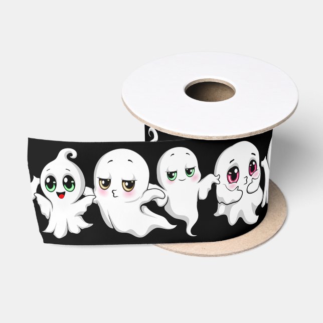 Baby Ghosts Spooky Cute Halloween Mood Satin Ribbon (Spool)
