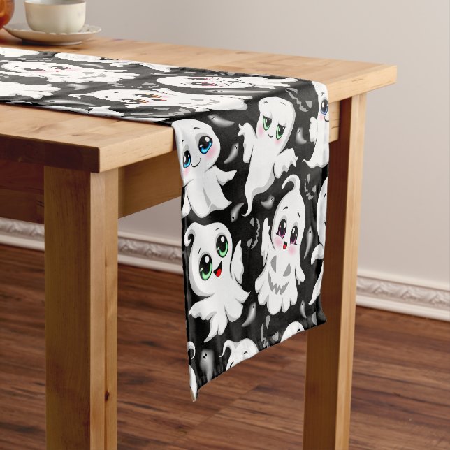 Baby Ghosts Spooky Cute Halloween Mood Short Table Runner (In Situ)