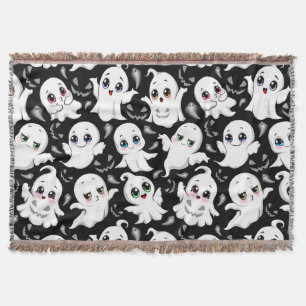 Baby Ghosts Spooky Cute Halloween Mood Throw Blanket