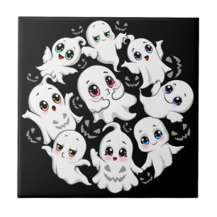 Baby Ghosts Spooky Cute Halloween Mood Tile