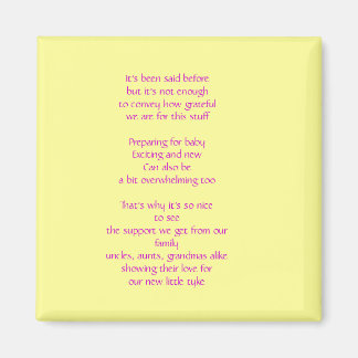 Baby Gift Thank You Magnet