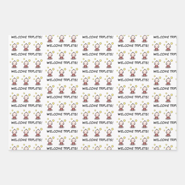 baby gift wrap, also for triplets, wrapping paper (Front)