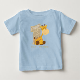 Baby Giraffe and Number One Personalized T-Shirt