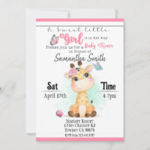 Baby Giraffe Baby shower invitation
