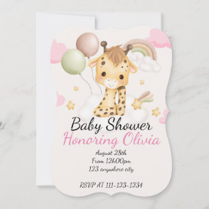 BABY GIRAFFE BABY SHOWER INVITATION