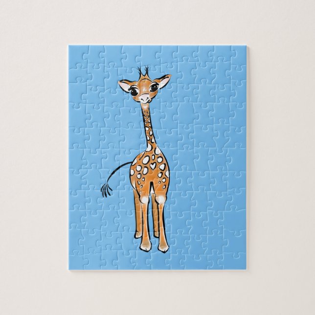 Baby Giraffe - blue Jigsaw Puzzle (Vertical)