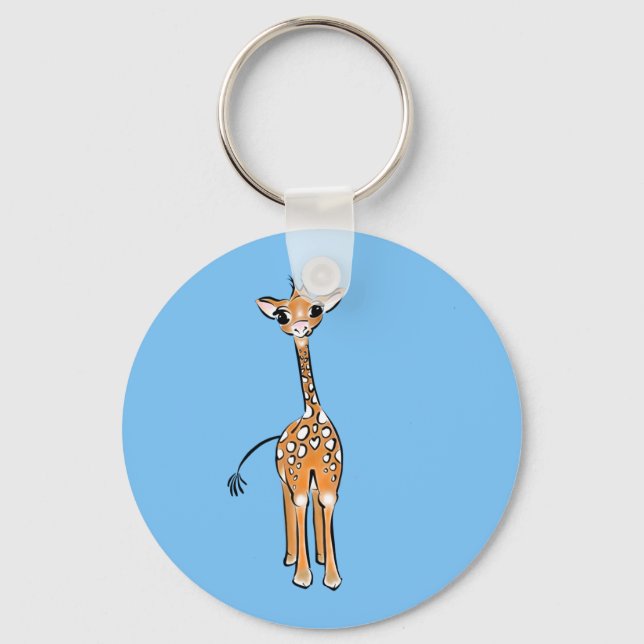 Baby Giraffe - blue Keychain (Front)