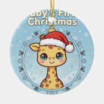 Baby Giraffe Christmas Ornament — Baby's First Chr