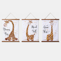 Baby Giraffe Dream Big Grow Wise Nursery Wall Art 