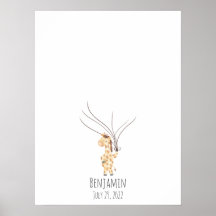 Baby Giraffe Fingerprint Guest Book