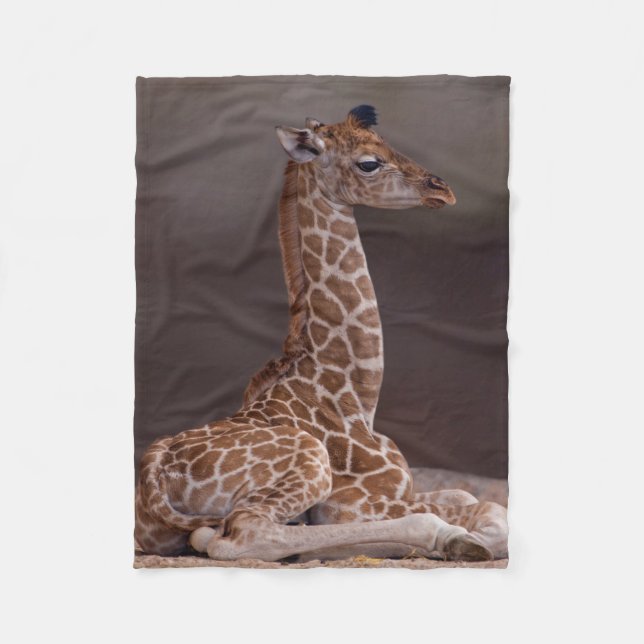 Baby Giraffe Fleece Blanket (Front)