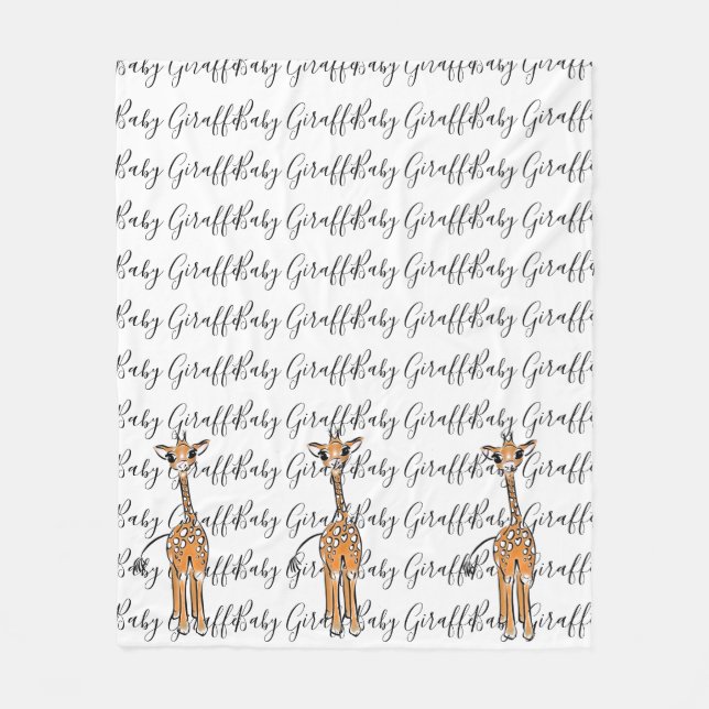 Baby Giraffe Fleece Blanket (Front)