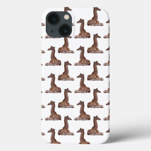 Baby Giraffe Frenzy iPad Case (White)