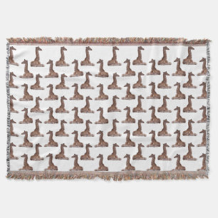 Baby Giraffe Frenzy Throw Blanket (White)
