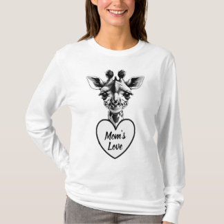 Baby Giraffe Heart with Your Custom Message T-Shirt