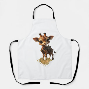 Baby giraffe in steampunk-cartoon style Classic T- Apron