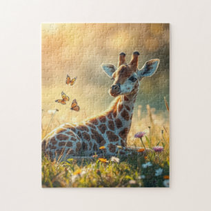 Baby Giraffe in the sun Jigsaw Puzzle