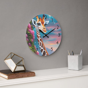 Baby Giraffe Large Clock