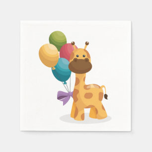 Baby Giraffe Paper Napkins, Safari Baby Shower Napkin